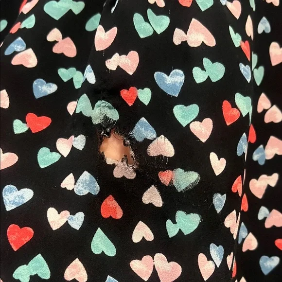 New York & Company Black Heart Print Blouse - Picture 6 of 8